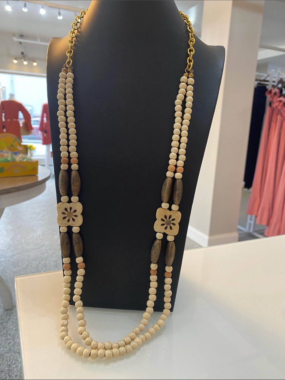 Wood and bone necklace